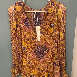 Anthropologie Marais Printed Chiffon Maxi Dress